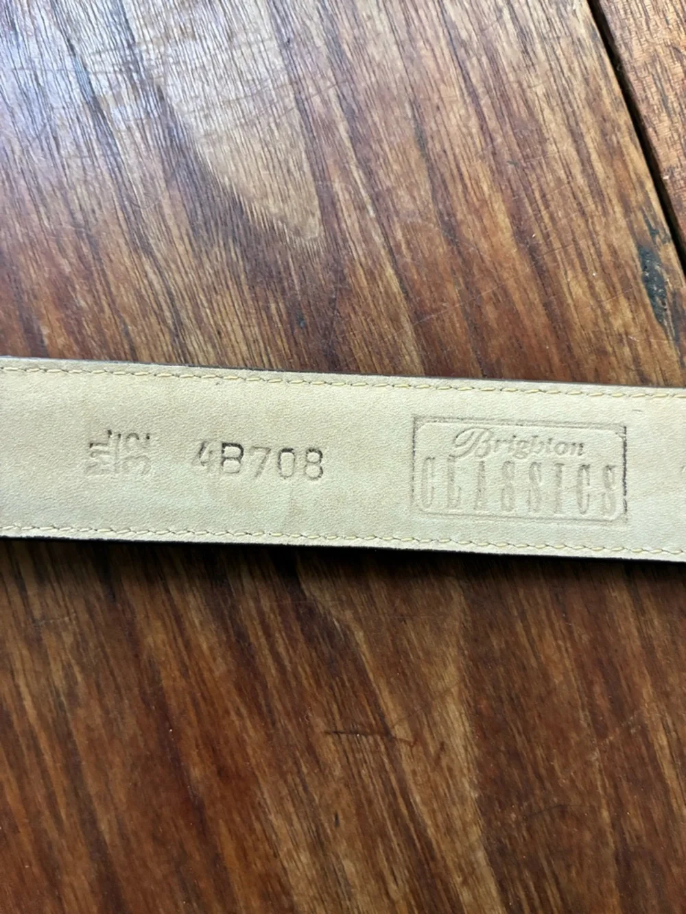 Brighton Brown Croc-Embossed Leather Belt with Gold & Silver Buckle